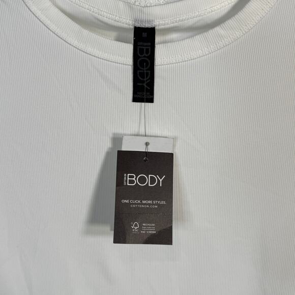 Cotton on Women's Active Rib Gym T-shirt - White  small - Picture 2 of 5